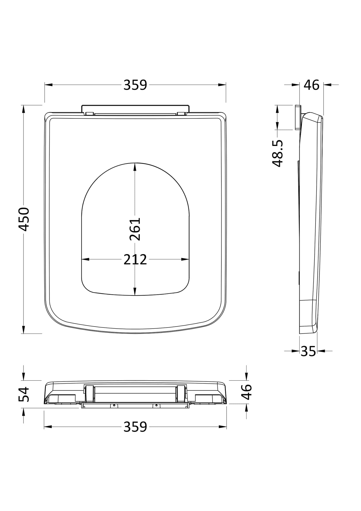 NUIE Square Soft Close Seat