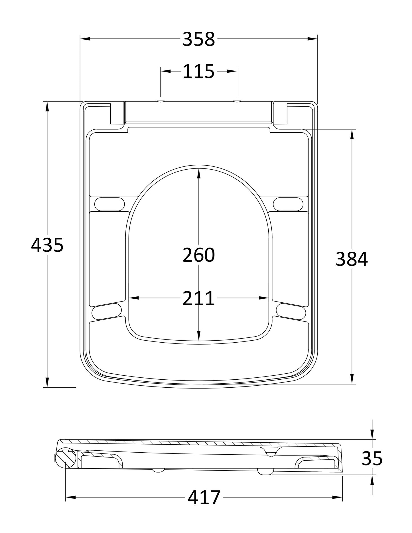 NUIE Soft Close Toilet Seat