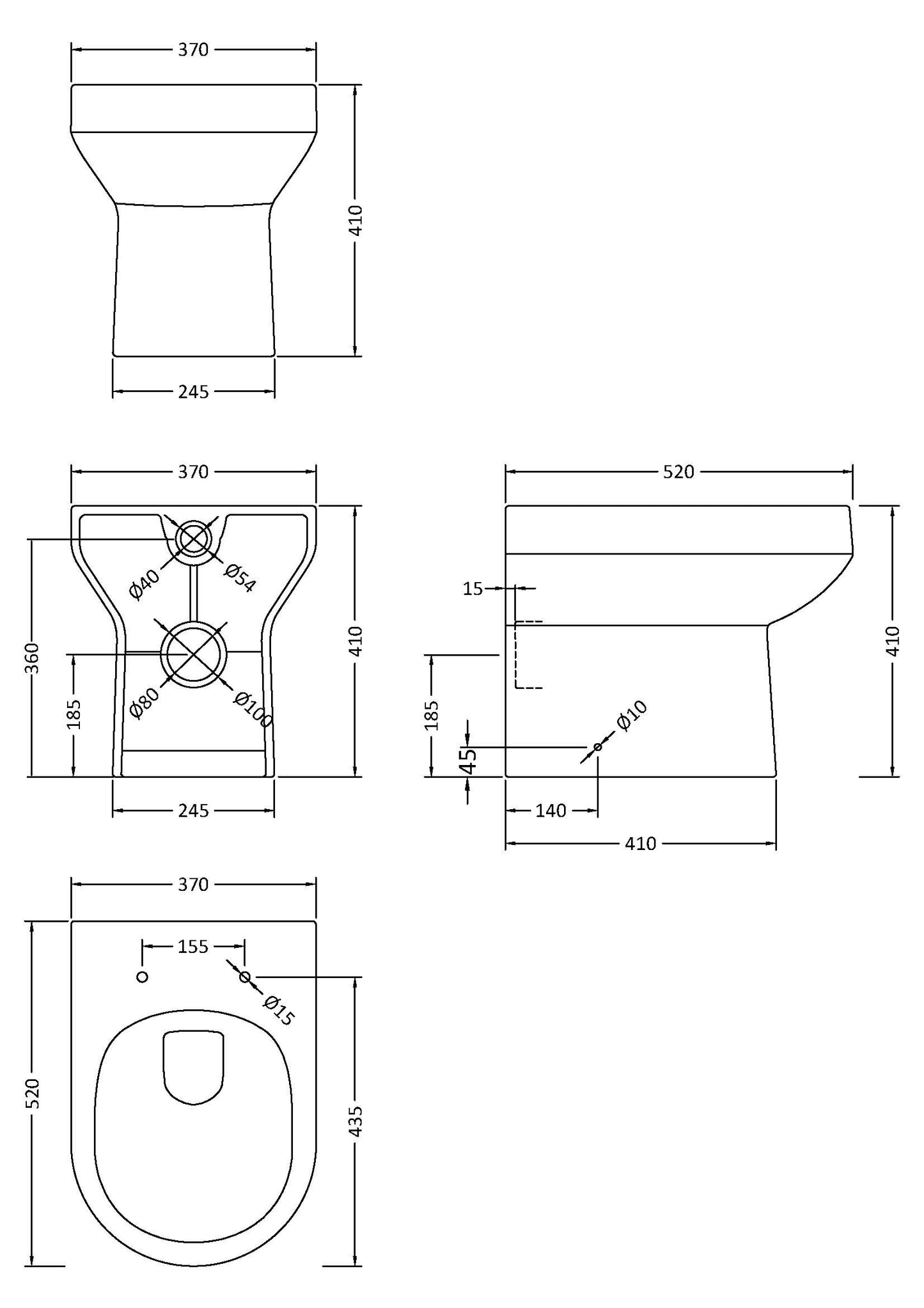 NUIE Back to Wall Pan