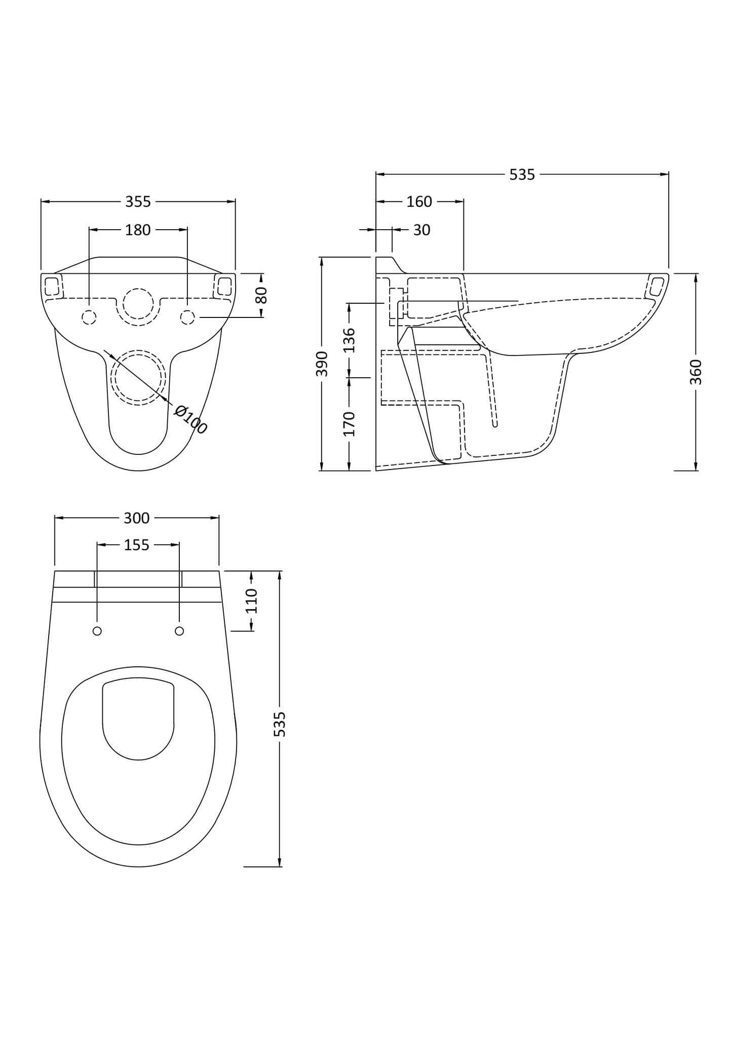 NUIE Wall Hung Pan