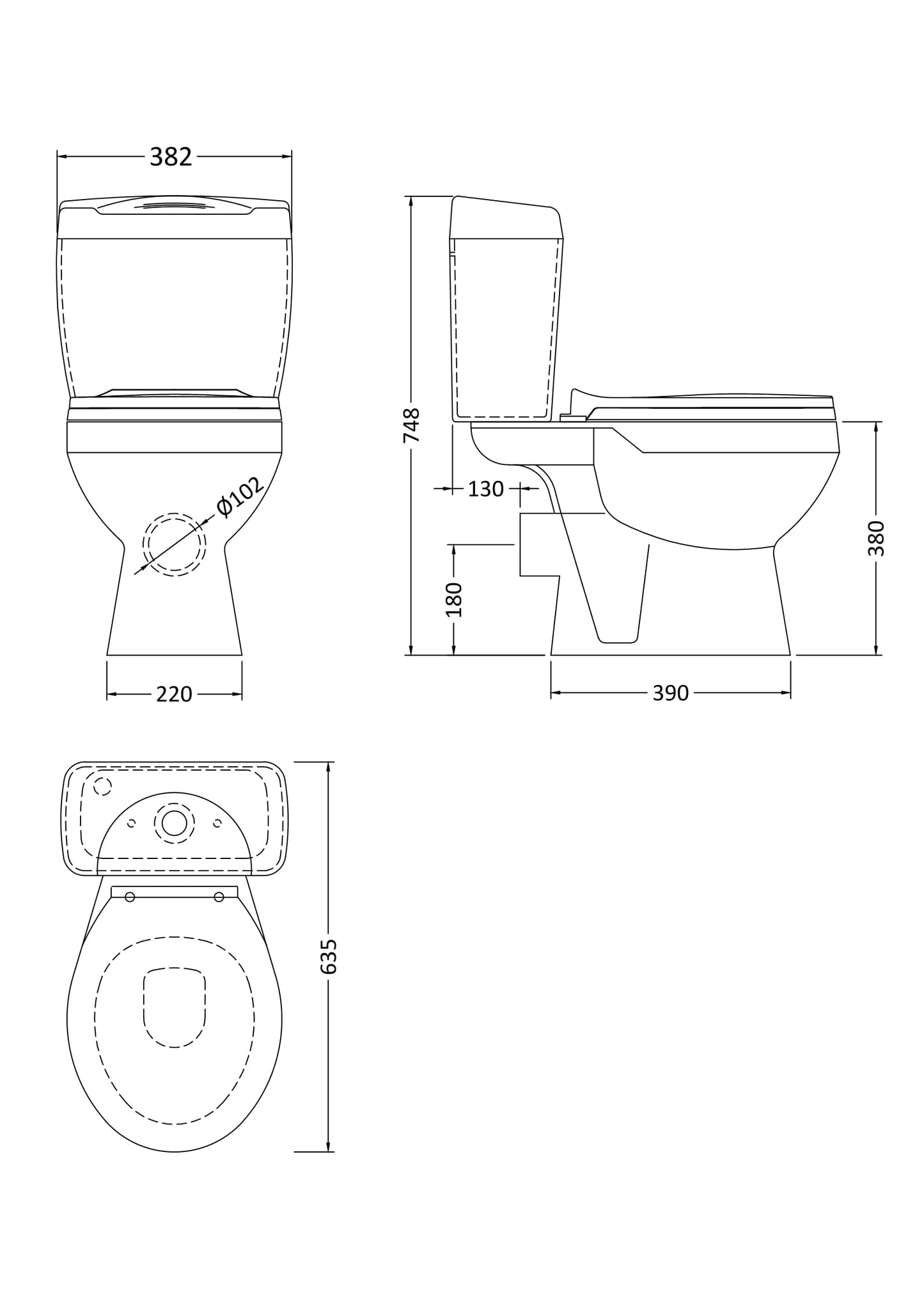 NUIE Pan, Cistern & Seat