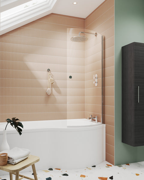 NUIE Curved P-Bath Screen with Knob