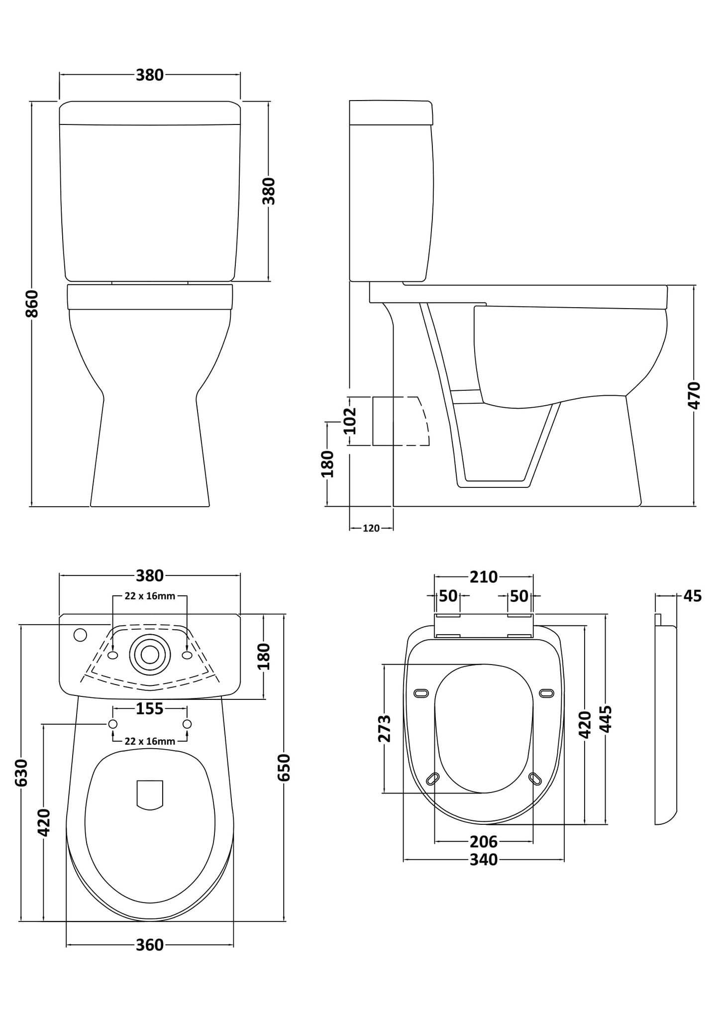 NUIE Comfort Height Pan & Cistern