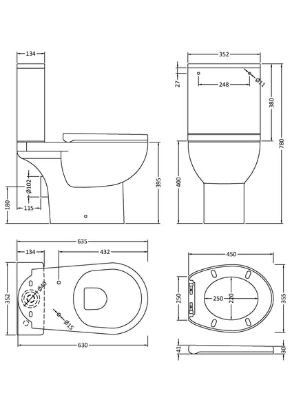 NUIE Rimless Pan Cistern & Seat Pack
