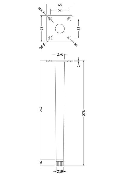 NUIE Wall Hung Vanity Decorative Leg Set