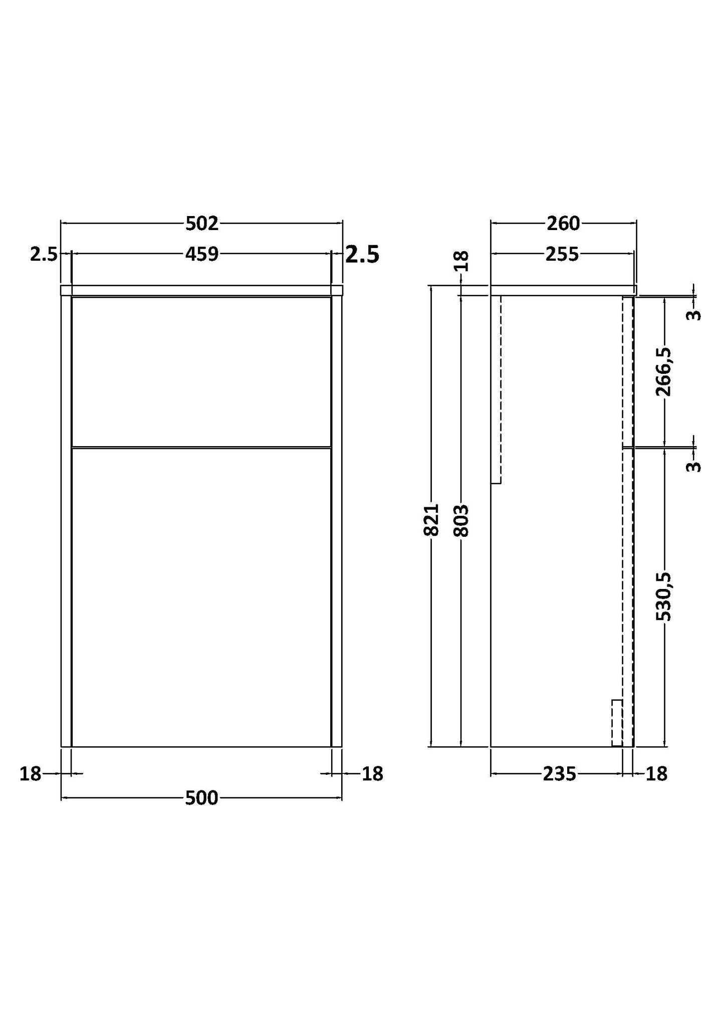 NUIE 500mm WC Unit