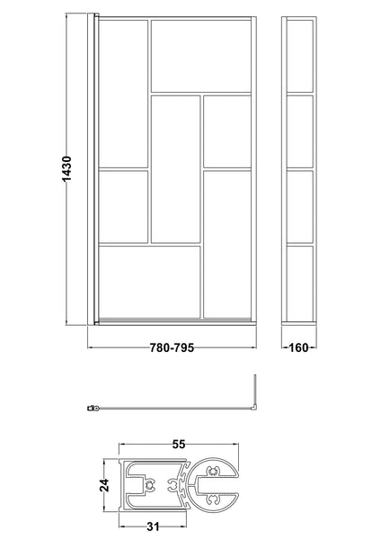 NUIE Abstract Bath Screen