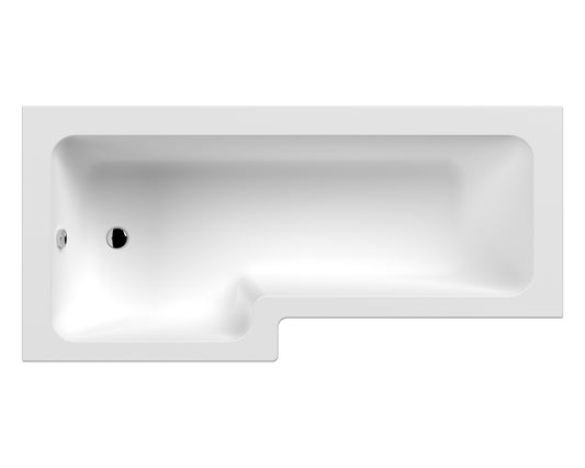 NUIE 1800mm Left Hand Square Shower Bath