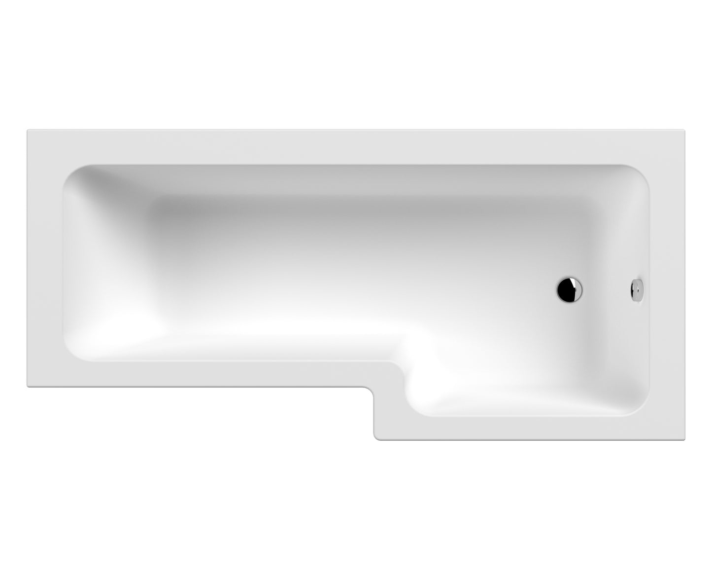 NUIE 1800mm Right Hand Square Shower Bath