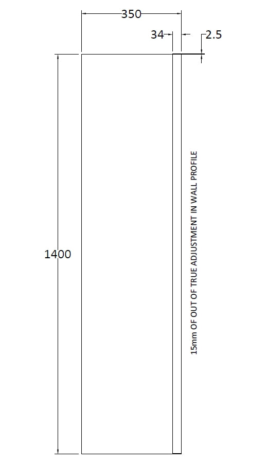 NUIE 350mm Fixed Bath Screen