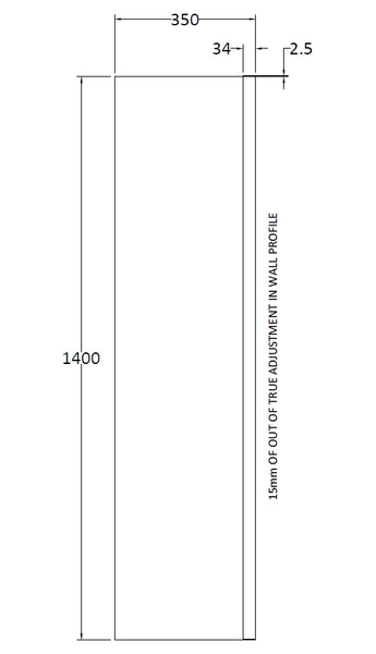 NUIE 350mm Fixed Bath Screen