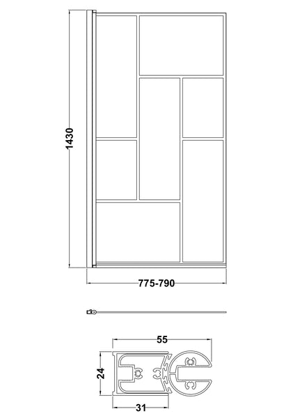 NUIE Abstract Bath Screen