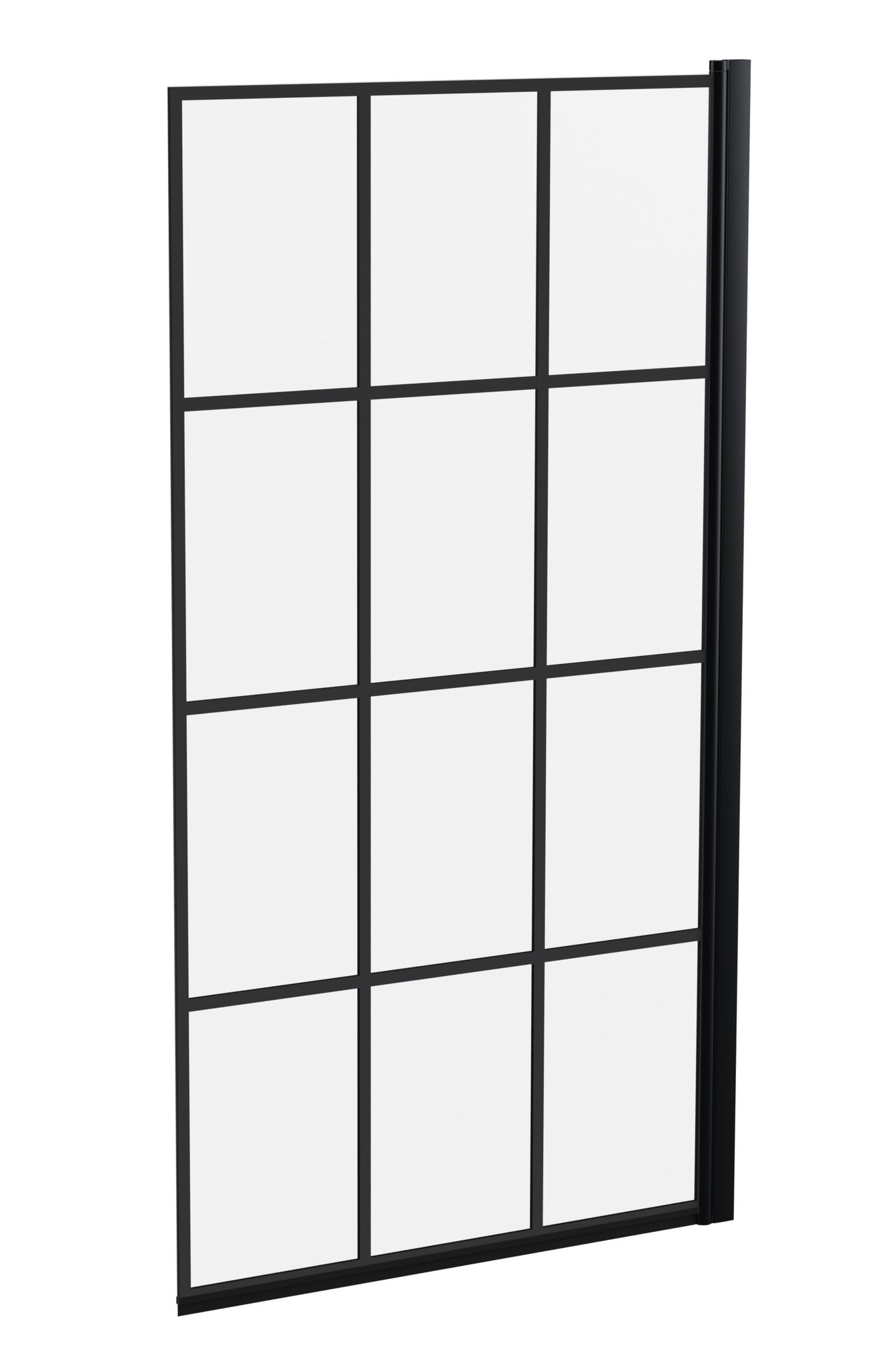 NUIE Square Black Framed Bath Screen