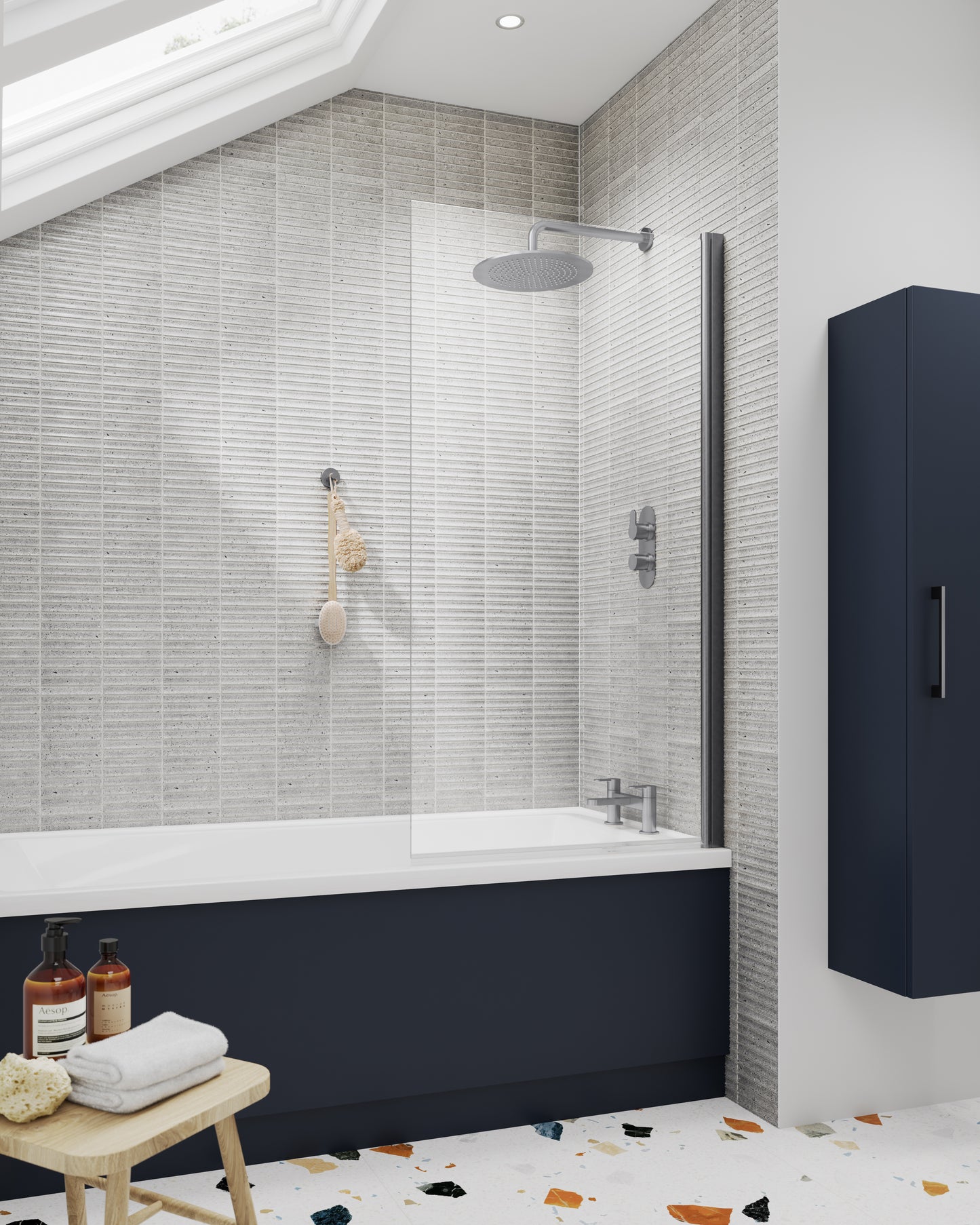NUIE Square Bath Screen - 6mm