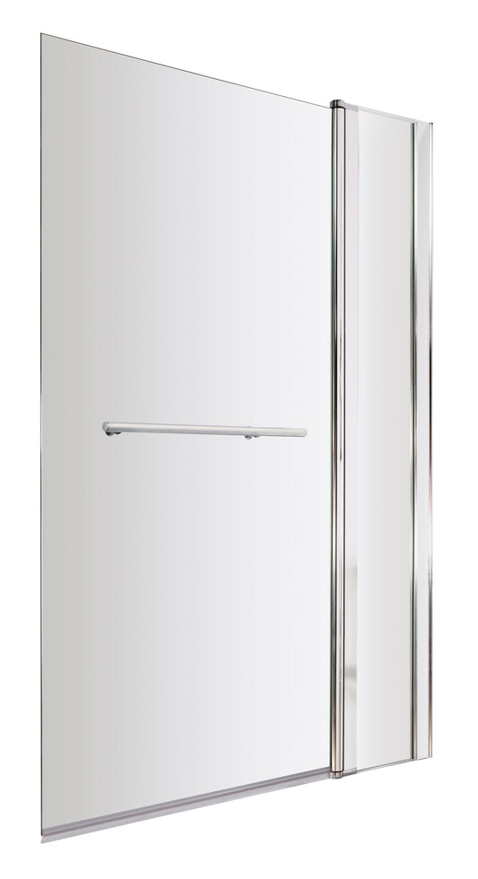 NUIE Square Bath Screen With Fixed Panel & Rail