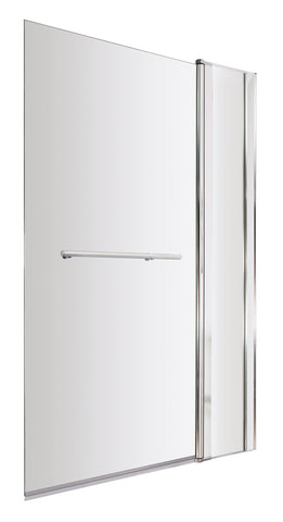 NUIE Square Bath Screen With Fixed Panel & Rail