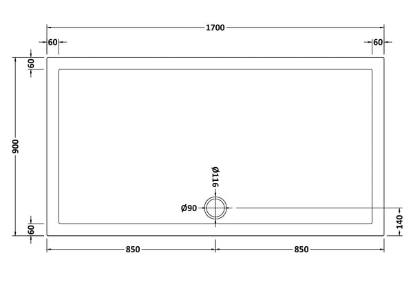 NUIE Rectangular Shower Tray 1700 x 900mm