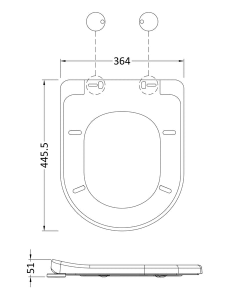 NUIE D Shaped Soft Close Toilet Seat