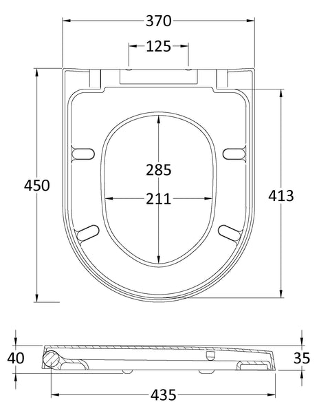 NUIE Luxury D Shaped Toilet Seat