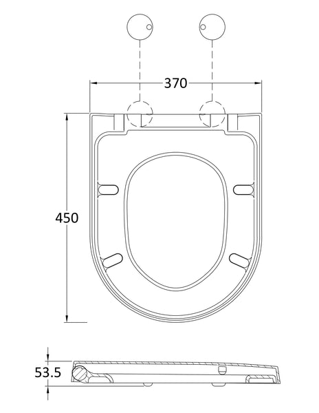 NUIE D Shaped Soft Close Toilet Seat