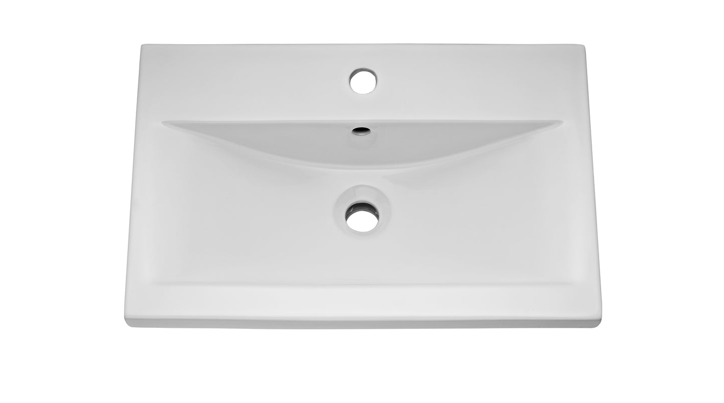 NUIE 600mm Floor Standing Cabinet & Mid-Edge Basin