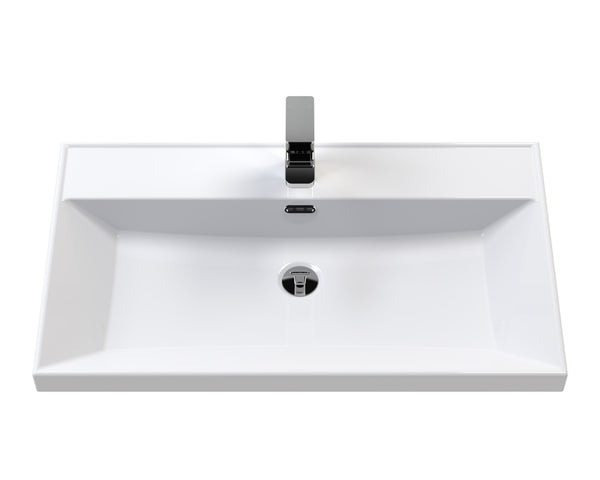 Hudson Reed 800mm Wall Hung 2-Drawer Vanity with Basin - 1 Tap Hole