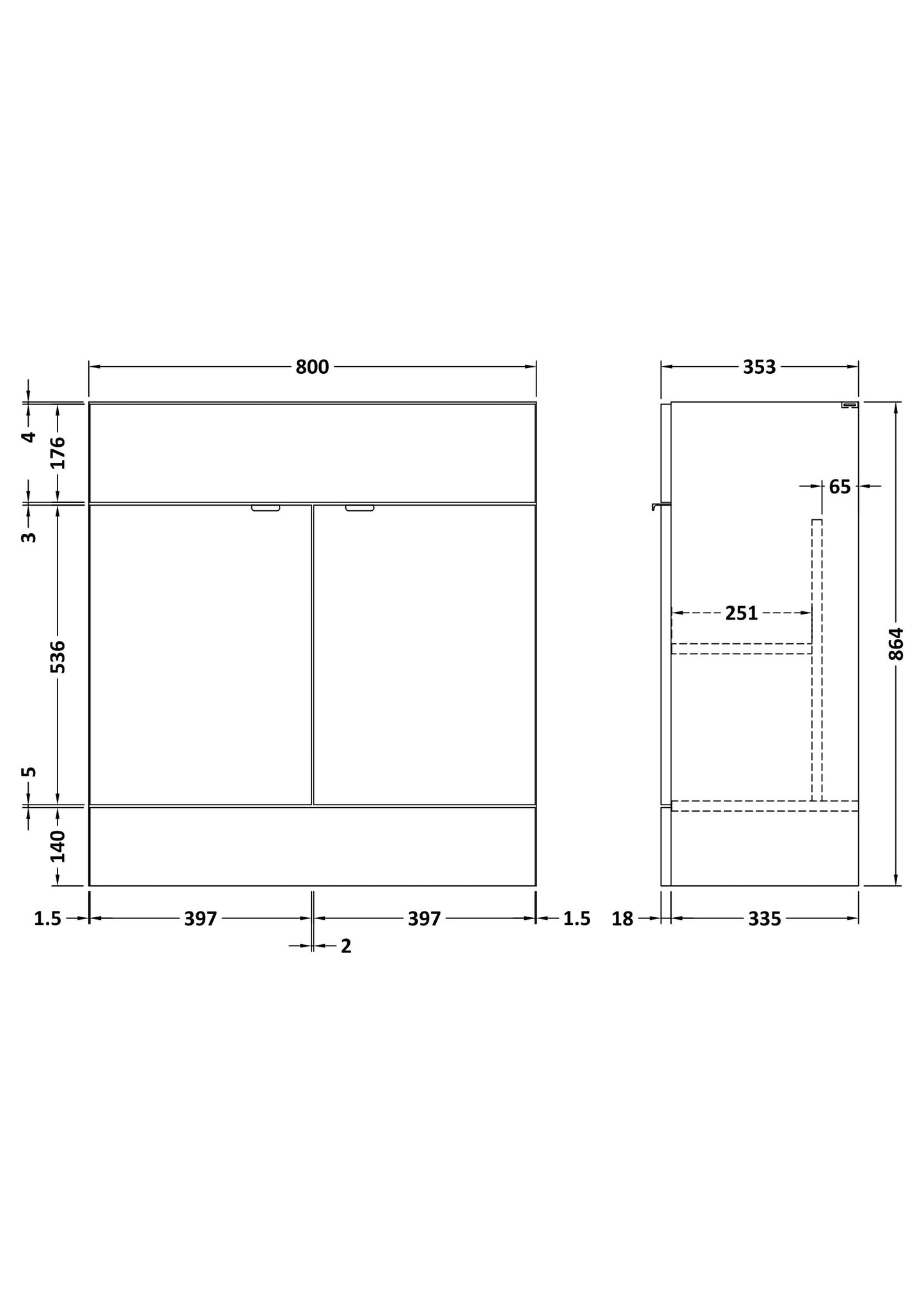 Hudson Reed 800mm Vanity Unit