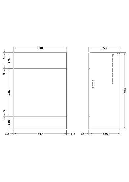 Hudson Reed 600mm WC Unit