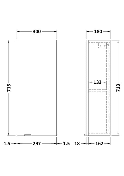 Hudson Reed 300mm Wall Unit