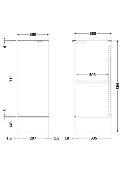 Hudson Reed 300mm Base Unit