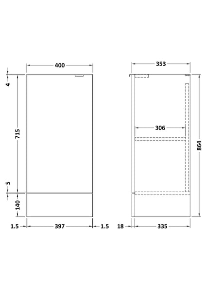 Hudson Reed 400mm Base Unit