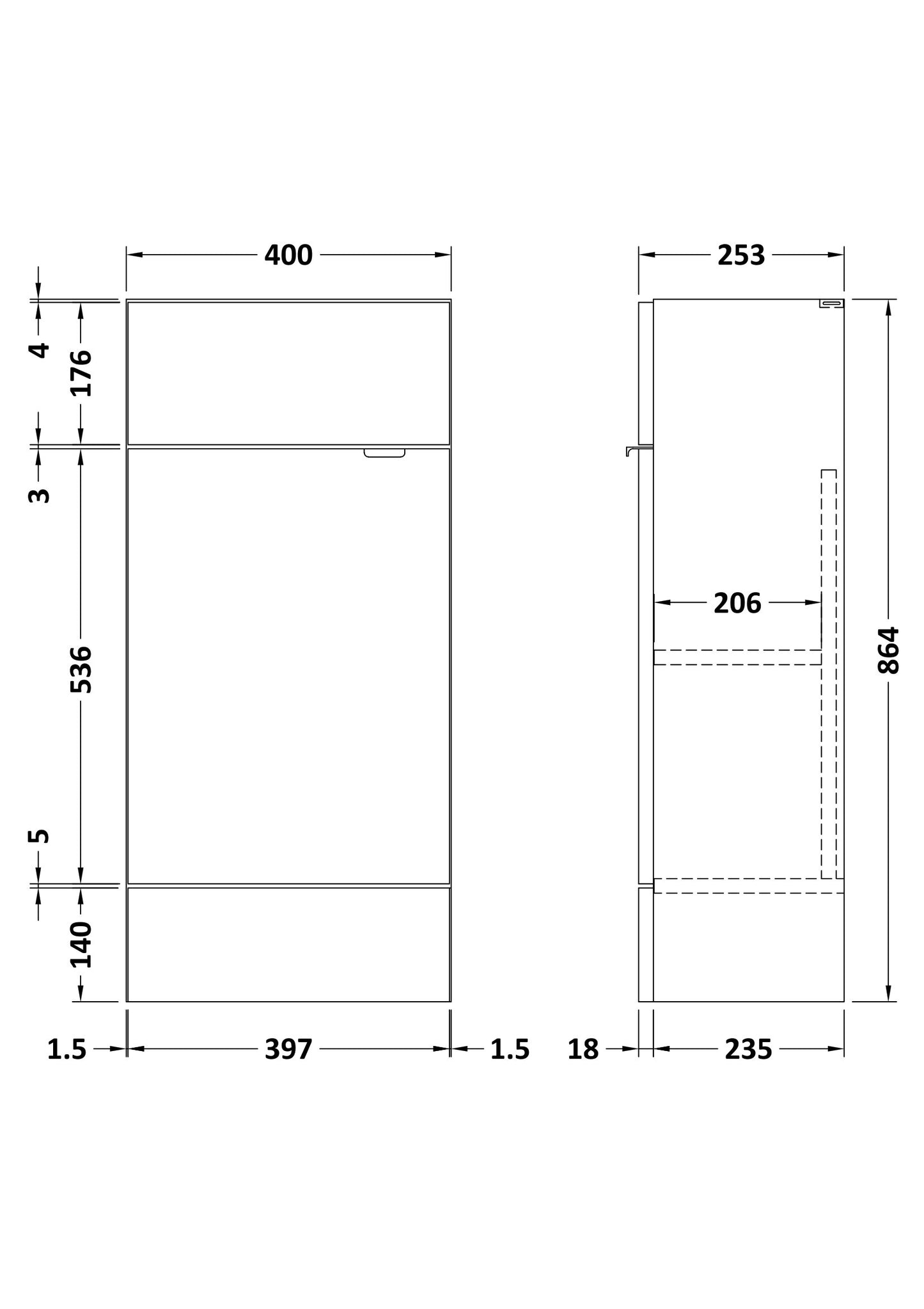 Hudson Reed 400mm Vanity Unit - Compact