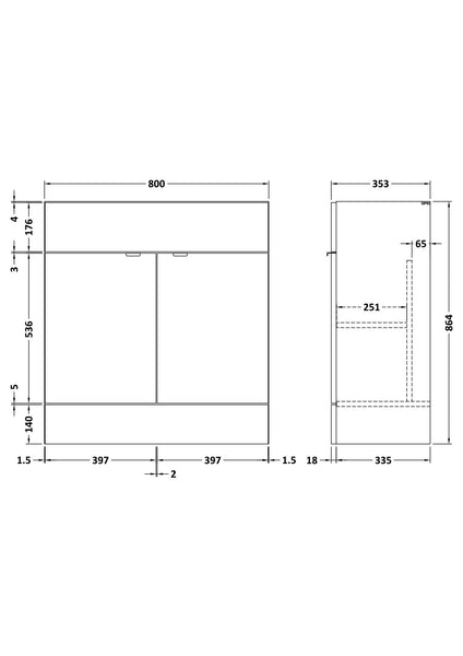 Hudson Reed 800mm Vanity Unit