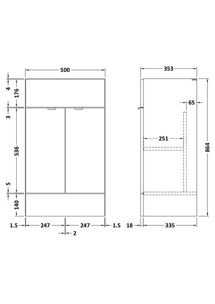 Hudson Reed 500mm Vanity Unit