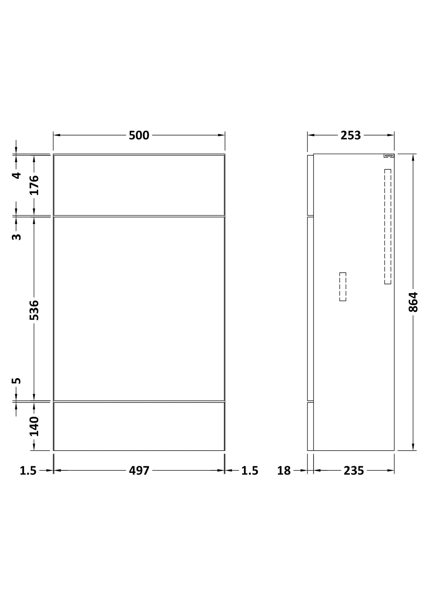 Hudson Reed 500mm WC Unit - Compact