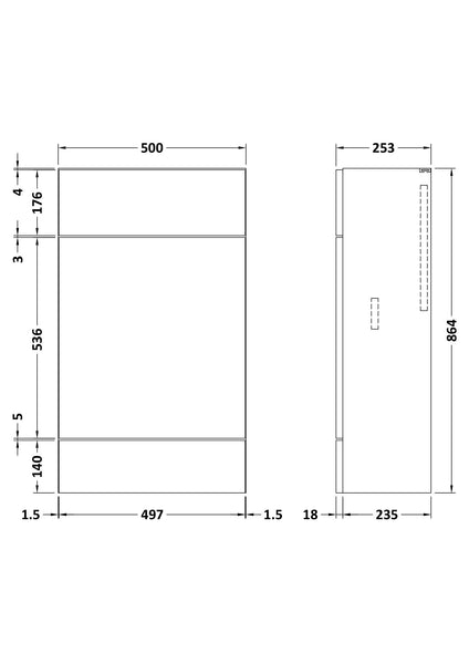Hudson Reed 500mm WC Unit - Compact