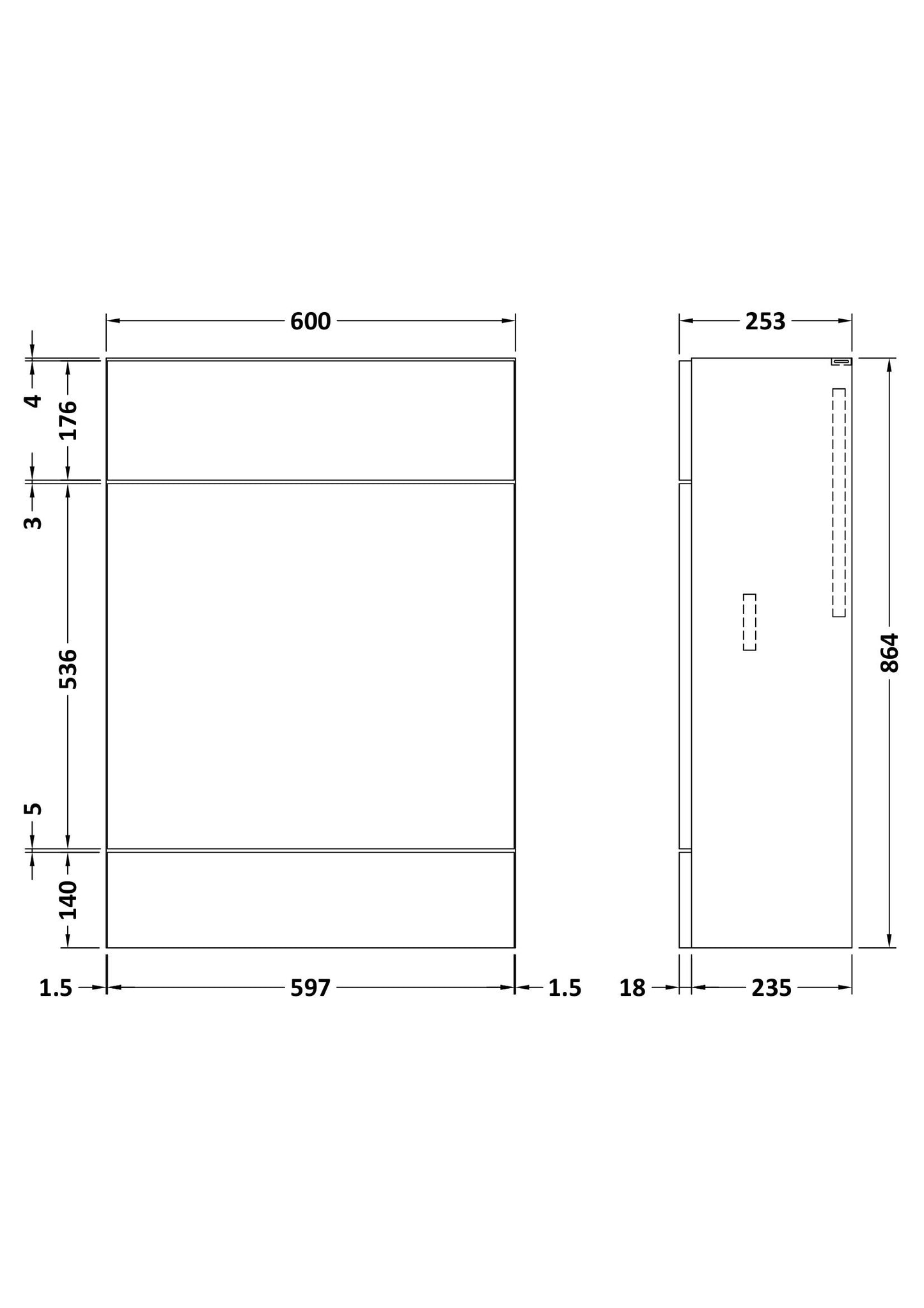 Hudson Reed 600mm WC Unit - Compact