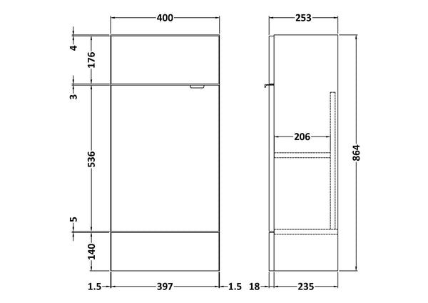 Hudson Reed 400mm Vanity Unit - Compact