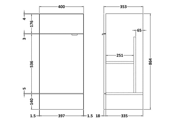 Hudson Reed 400mm Vanity Unit
