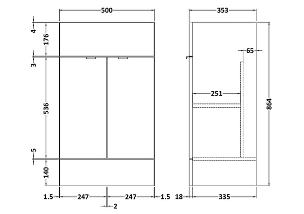 Hudson Reed 500mm Vanity Unit