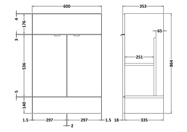 Hudson Reed 600mm Vanity Unit