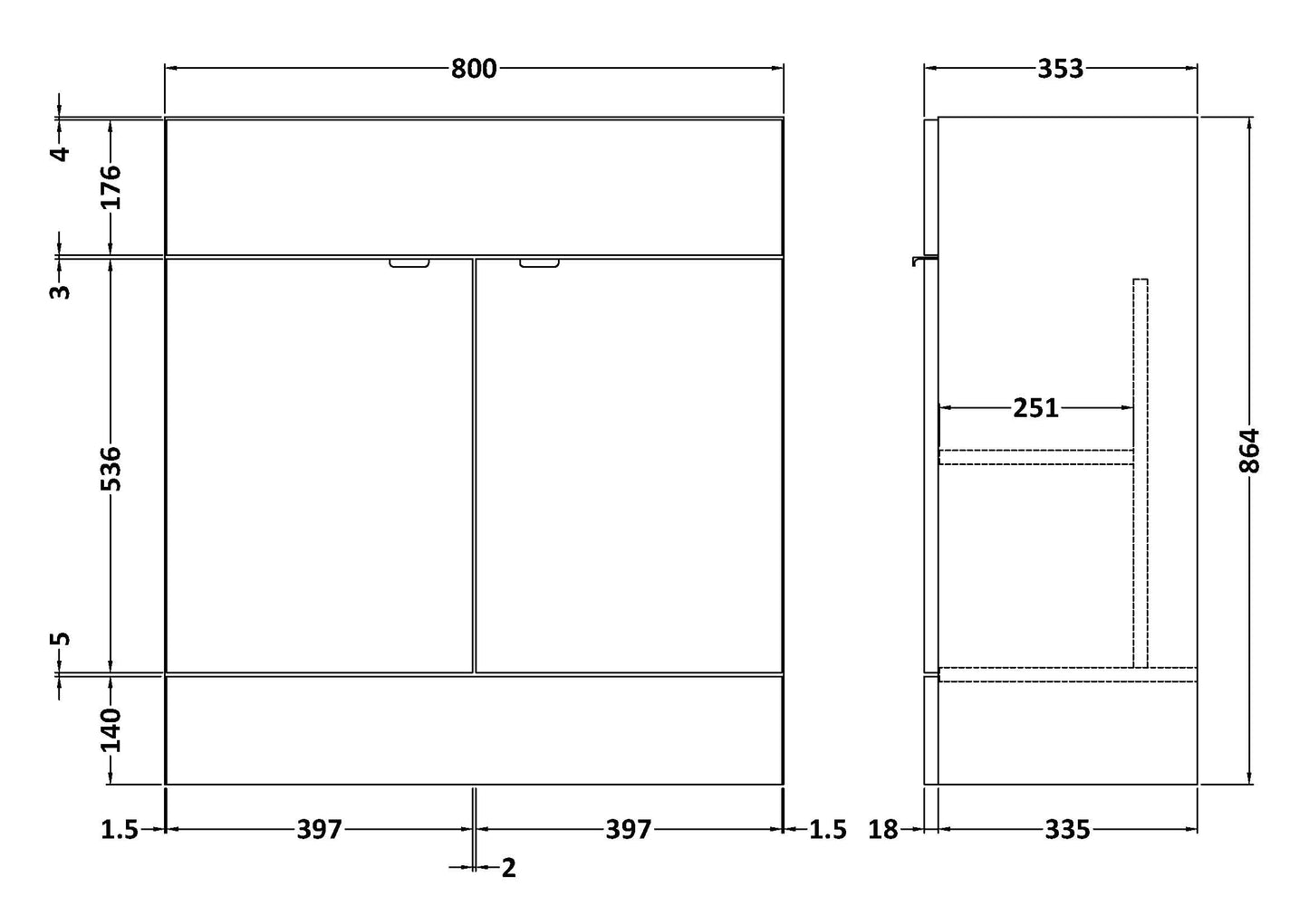 Hudson Reed 800mm Vanity Unit