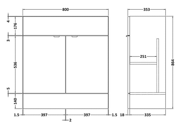 Hudson Reed 800mm Vanity Unit