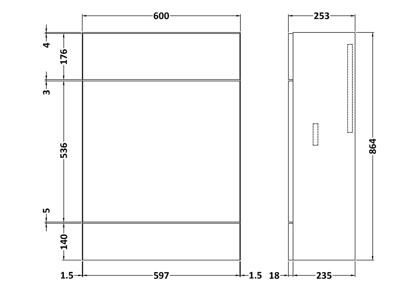 Hudson Reed 600mm WC Unit - Compact