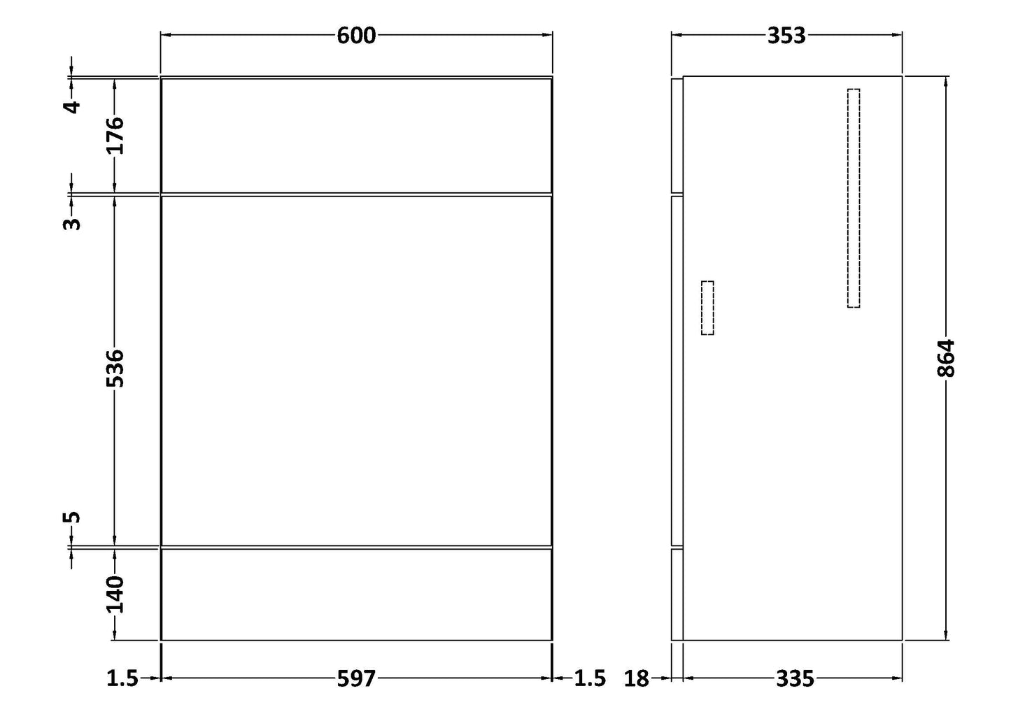 Hudson Reed 600mm WC Unit