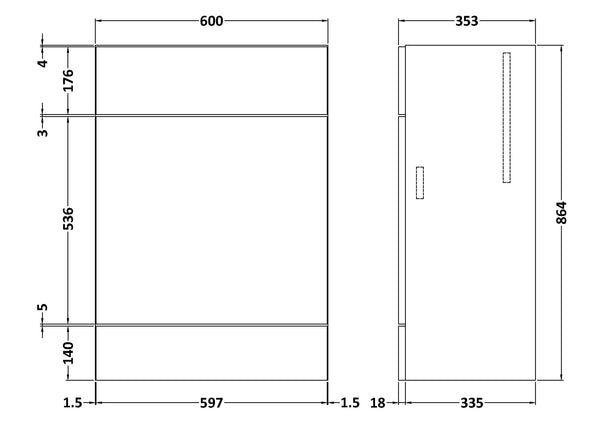 Hudson Reed 600mm WC Unit