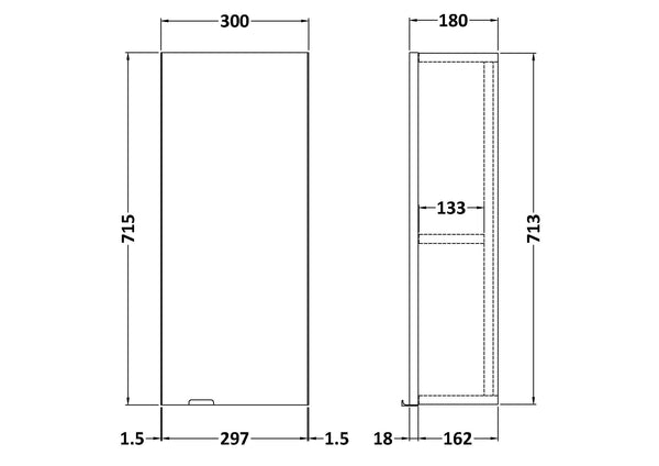 Hudson Reed 300mm Wall Unit