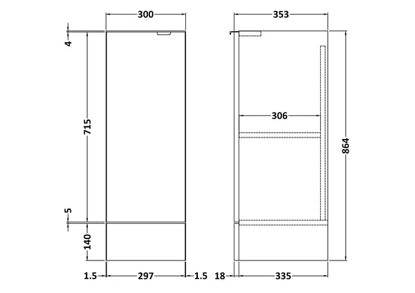 Hudson Reed 300mm Base Unit
