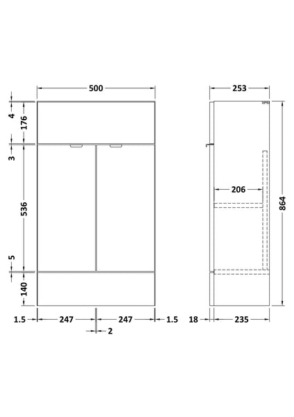 Hudson Reed 500mm Vanity Unit - Compact
