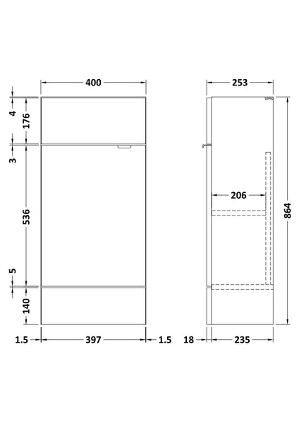 Hudson Reed 400mm Vanity Unit - Compact